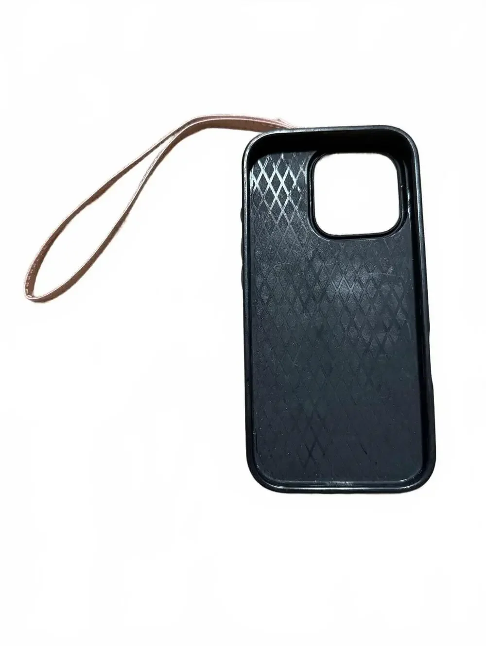 Iphone 16 Pro Pink Faux Leather Phone Case with Wrist Strap and Card Holder